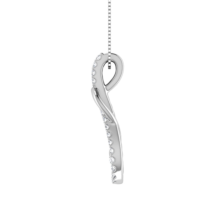 10K White Gold 1/4 Ct.Tw. Diamond Shimmering Pendant