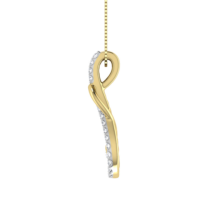 10K Yellow Gold 1/4 Ct.Tw. Diamond Shimmering Pendant