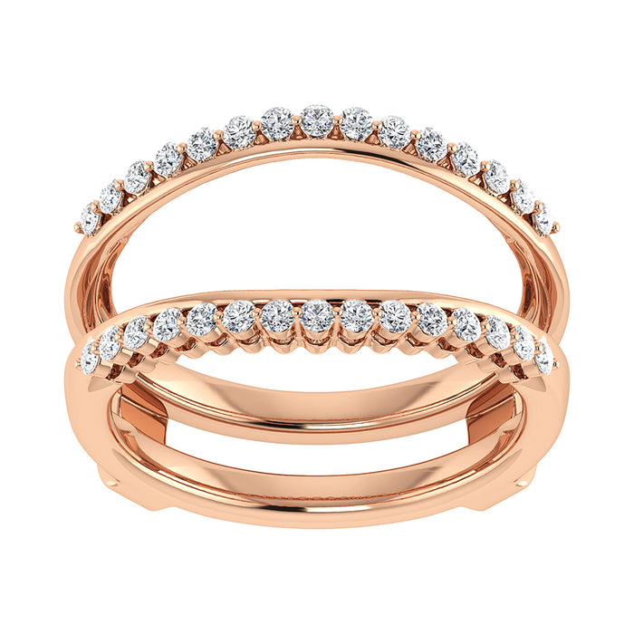 14K Pink Gold 1/2 Ct.Tw. Diamond Chevron Guard Ring