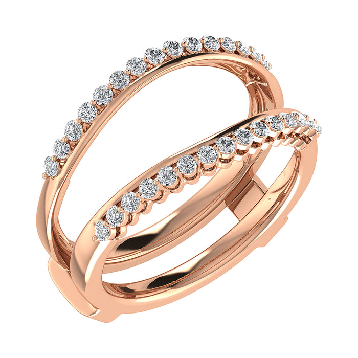 14K Pink Gold 1/2 Ct.Tw. Diamond Chevron Guard Ring