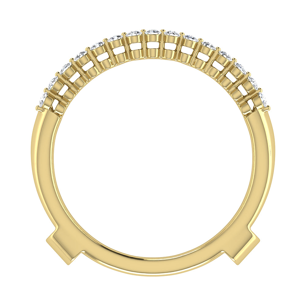 14K Yellow Gold 1/2 Ct.Tw. Diamond Chevron Guard Ring