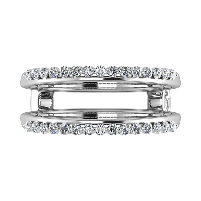 10K White Gold 1/4 Ct.Tw. Diamond Guard Ring