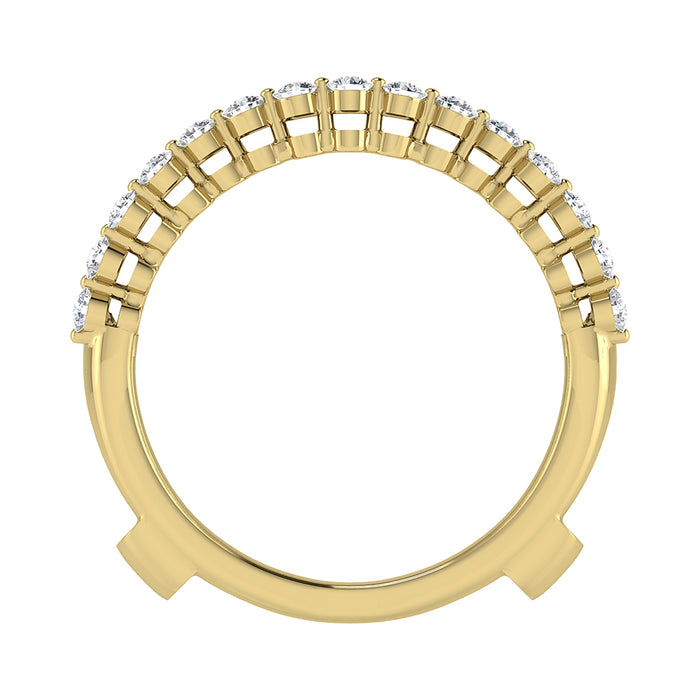 14K Yellow Gold 1/2 Ct.Tw. Diamond Chevron Guard Ring