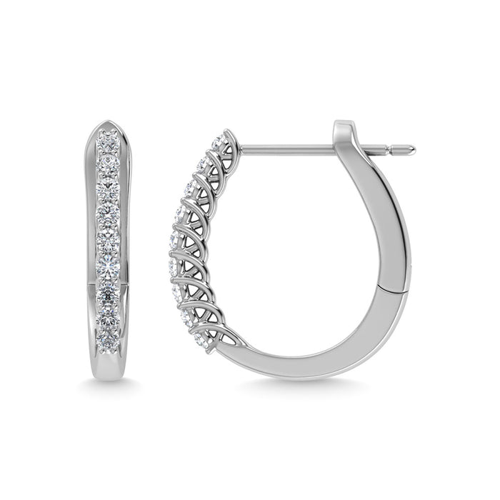 Diamond 1/4 Ct.Tw. Hoop Earrings in 14K White Gold