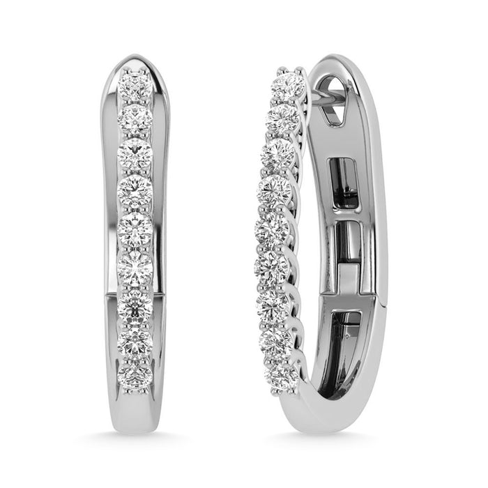 Diamond 1/4 Ct.Tw. Hoop Earrings in 14K White Gold