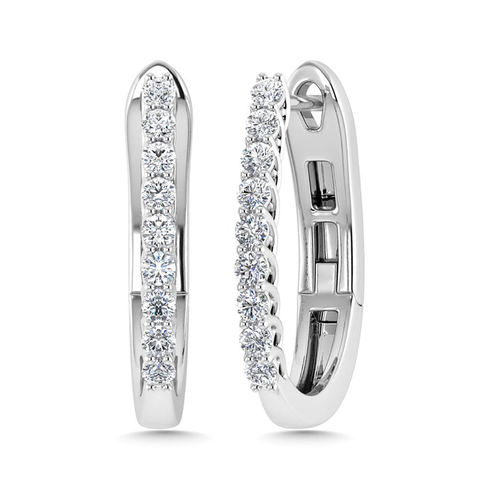 Diamond 1/4 Ct.Tw. Hoop Earrings in 14K White Gold