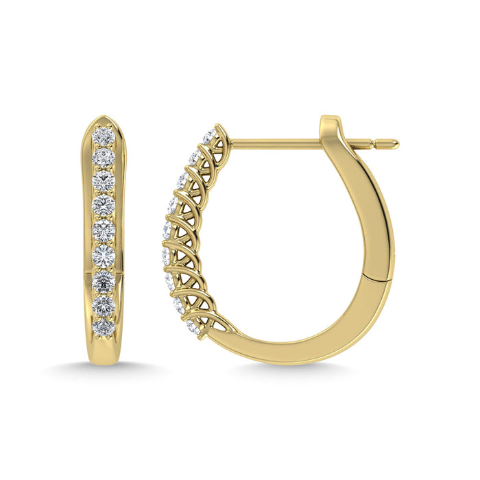 Diamond 1/4 Ct.Tw. Hoop Earrings in 14K Yellow Gold