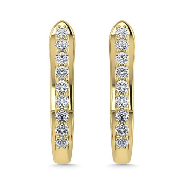 Diamond 1/4 Ct.Tw. Hoop Earrings in 14K Yellow Gold