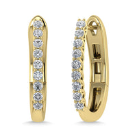 Thumbnail for Diamond 1/4 Ct.Tw. Hoop Earrings in 14K Yellow Gold