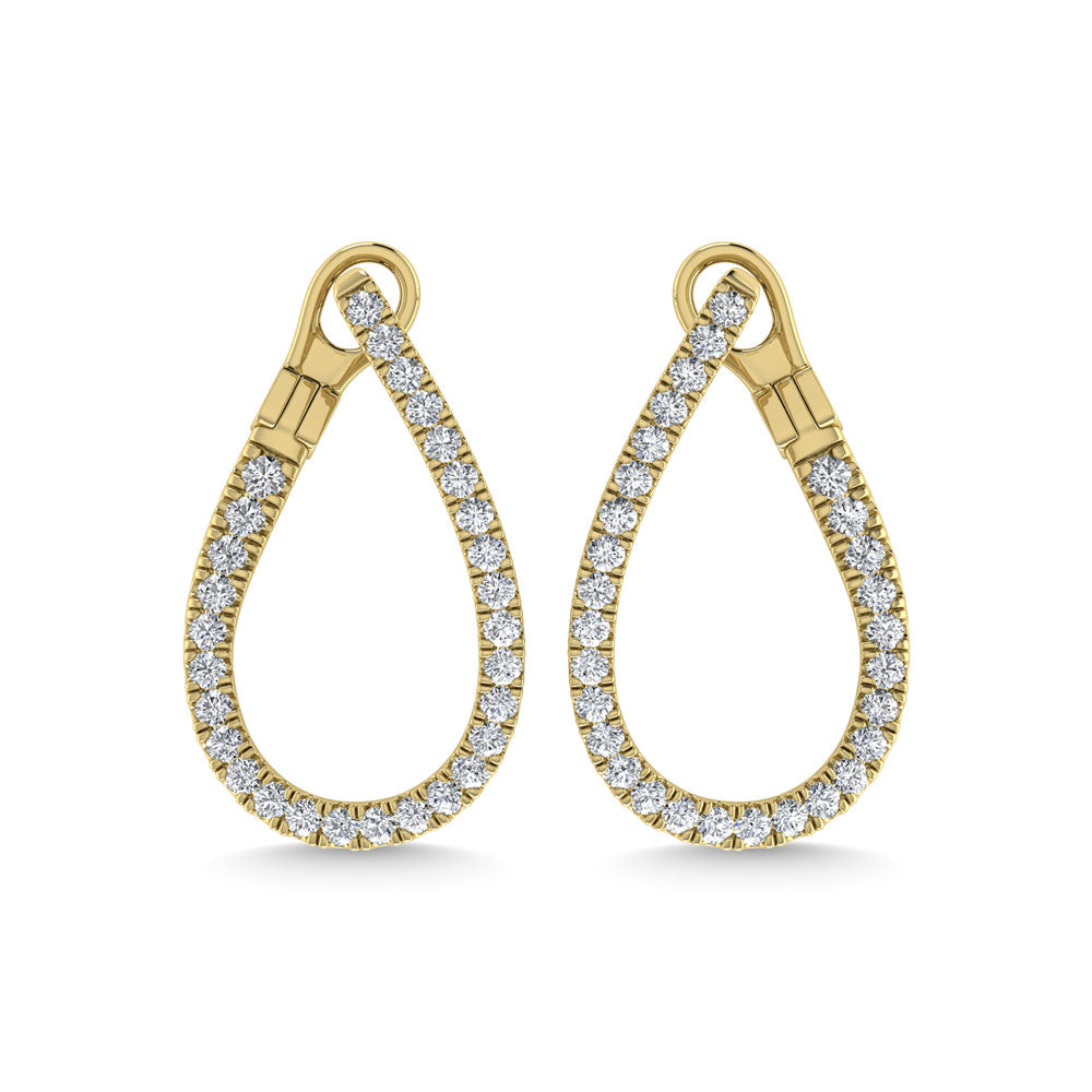 Diamond 1 Ct.Tw. Hoop Earrings in 14K Yellow Gold