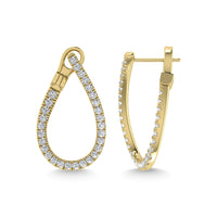 Thumbnail for Diamond 1 Ct.Tw. Hoop Earrings in 14K Yellow Gold