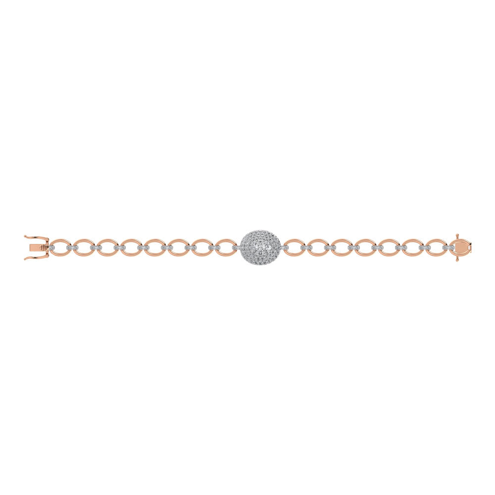 Diamond 1 7/8 Ct.Tw. Cuban Fashion Bracelets in 14K Rose Gold