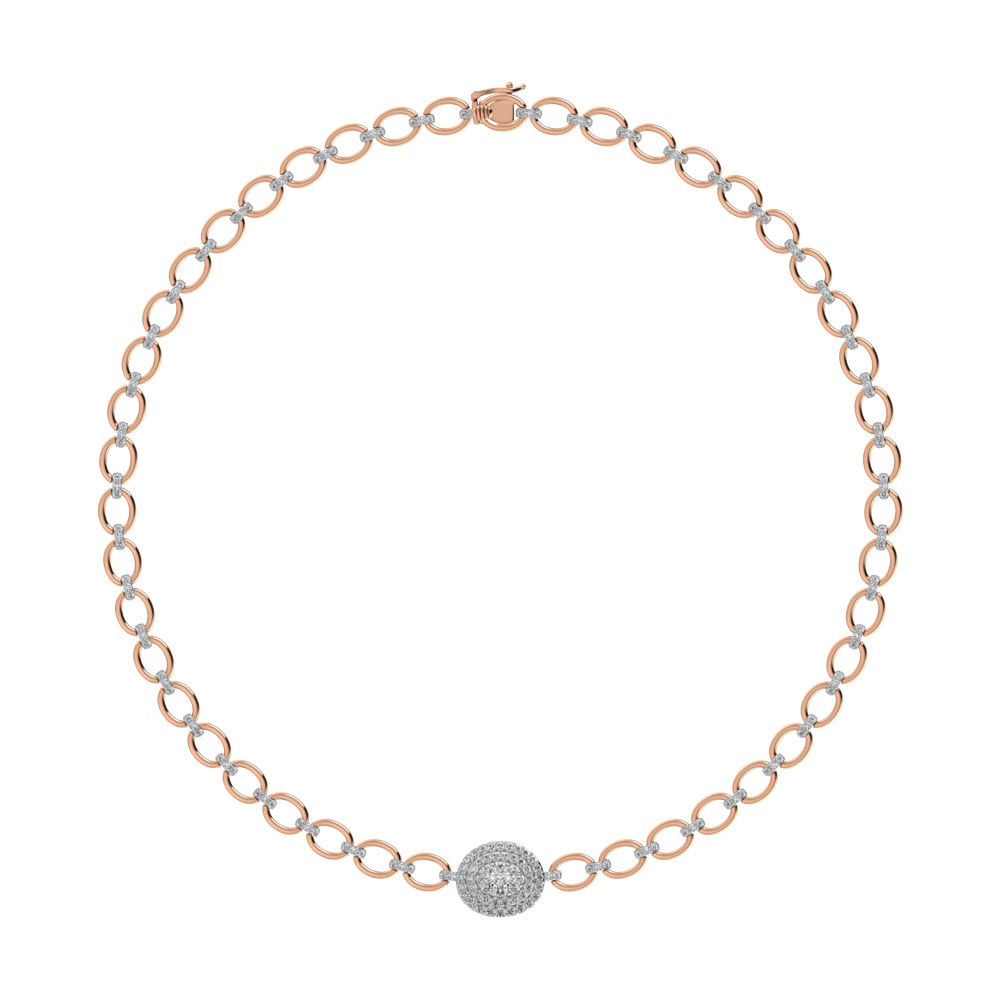 Diamond 3 Ct.Tw. Cuban Necklace in 14K Rose Gold