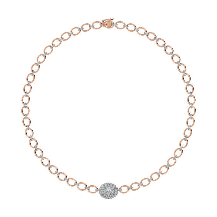 Diamond 3 Ct.Tw. Cuban Necklace in 14K Rose Gold