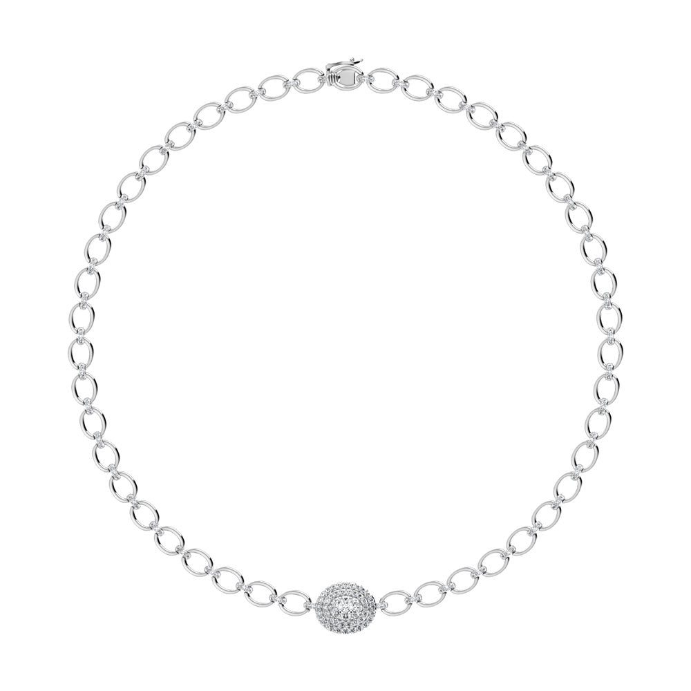 Diamond 3 Ct.Tw. Cuban Necklace in 14K White Gold
