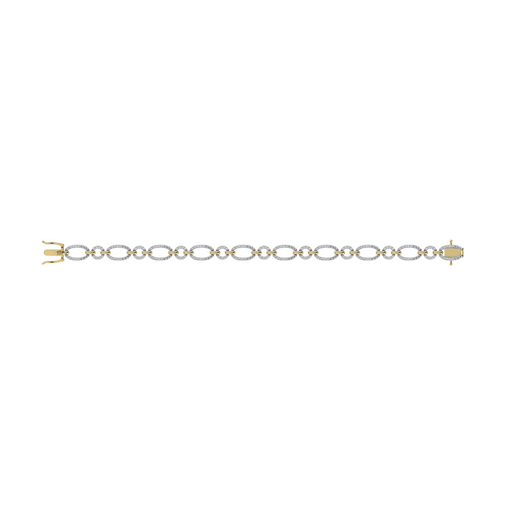 Diamond 1 5/8 Ct.Tw. Cuban Fashion Bracelets in 14K Yellow Gold