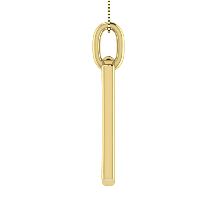 Diamond 1/6 Ct.Tw. Paper Clip Pendant in 10K Yellow Gold