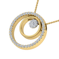 Thumbnail for 14K Two Tone 1/2 Ct.Tw. Diamond Double Circle Pendant