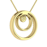 Thumbnail for 14K Two Tone 1/2 Ct.Tw. Diamond Double Circle Pendant
