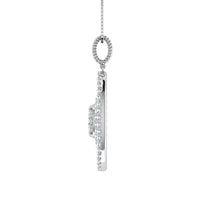 Thumbnail for 14K White Gold 1 Ct.Tw. Round Diamond Oval Shape Pendant
