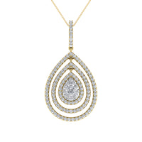 Thumbnail for 14K Yellow Gold 1 Ct.Tw. Round Diamond Pear Shape Pendant