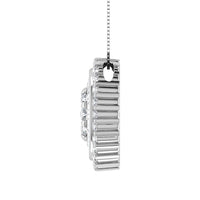 Thumbnail for 14K White Gold 3/4.Tw. Round and Tapper Diamond Invisible Oval Shape Pendant Pendant