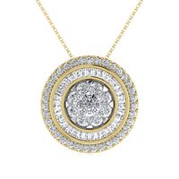 Thumbnail for 14K Yellow Gold 3/4.Tw. Round and Tapper Diamond Invisible Pendant