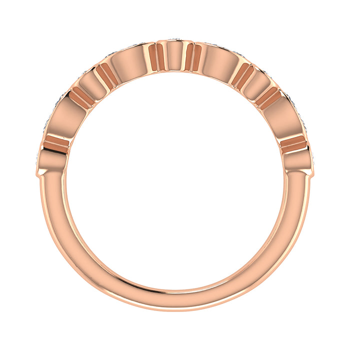 14K Pink Gold 1/3.Tw. Diamond Stack Band