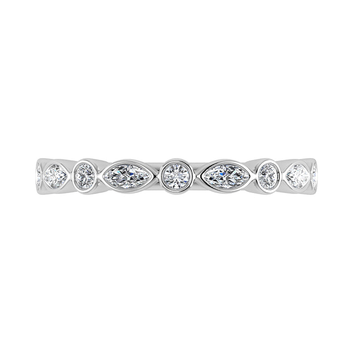 14K White Gold 1/3.Tw. Diamond Stack Band