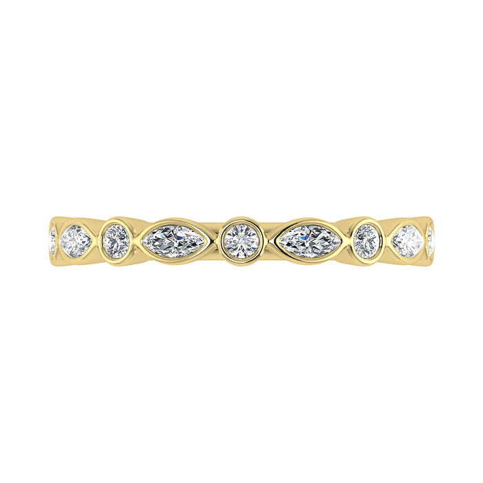 14K Yellow Gold 1/3.Tw. Diamond Stack Band