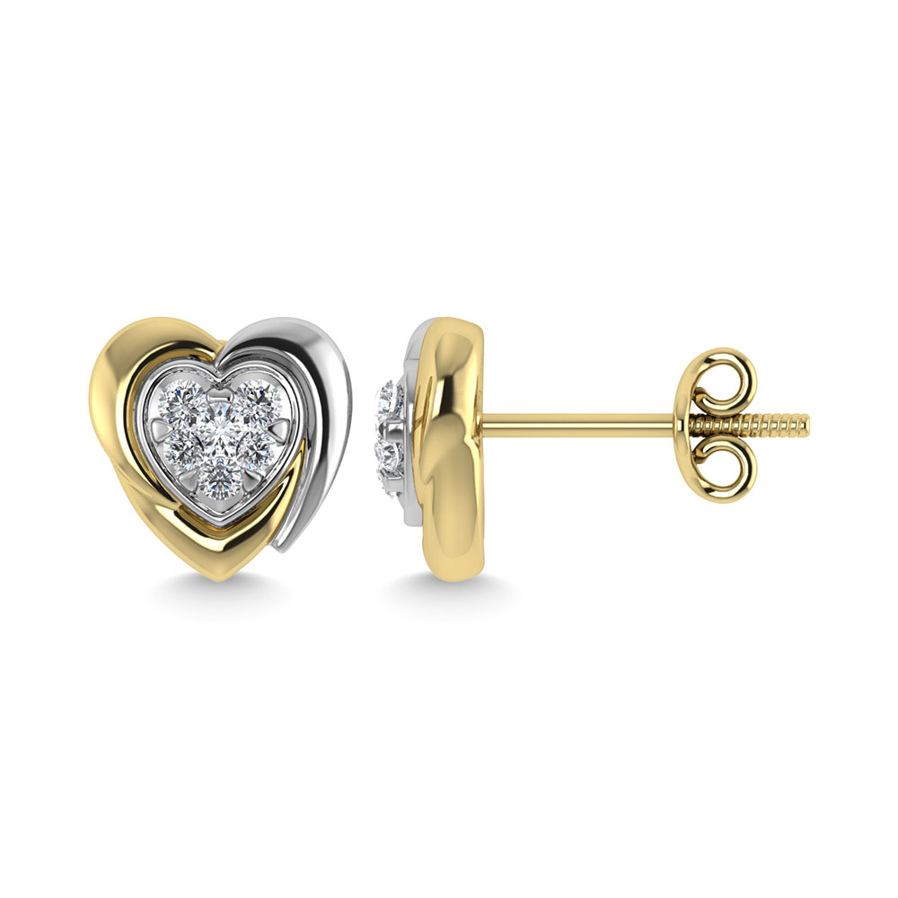 Diamond 1/5 Ct.Tw. Stud Earrings in 10K Two Tone