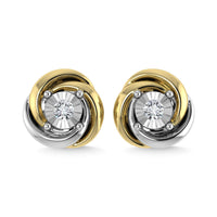 Thumbnail for Diamond 1/6 Ct.Tw. Stud Earrings in 10K Two Tone
