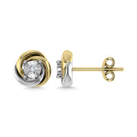Thumbnail for Diamond 1/6 Ct.Tw. Stud Earrings in 10K Two Tone