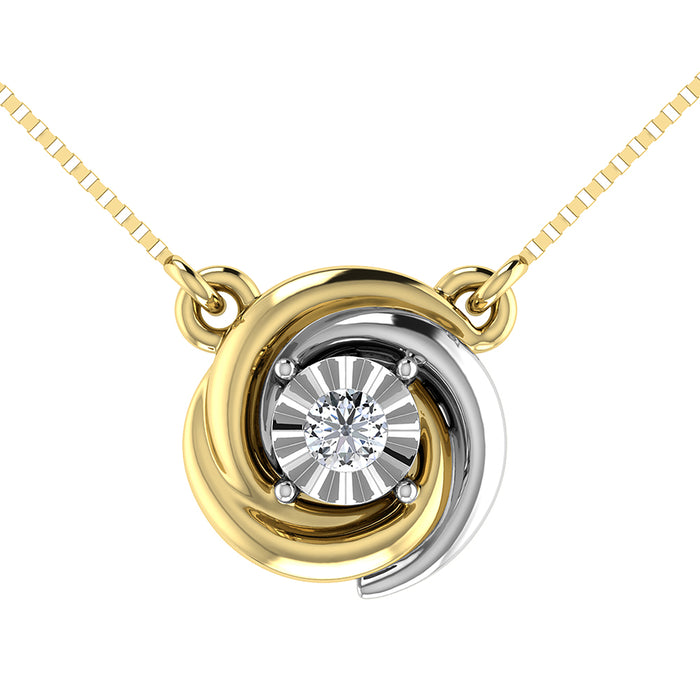 Diamond 1/10 Ct.Tw. Fashion Necklace in 10K Two Tone