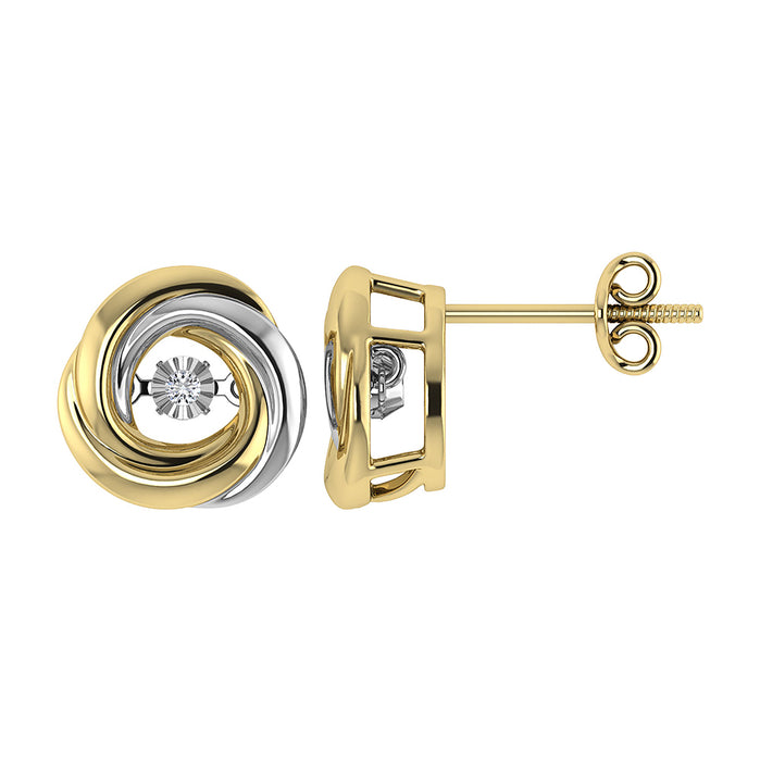 Diamond 1/20 Ct.Tw. Fashion Earrings in 10K Two Tone Gold