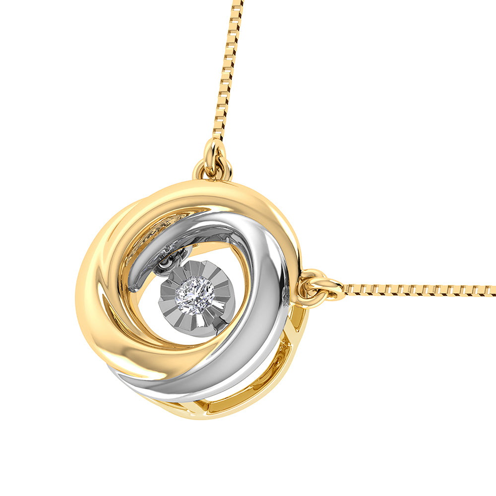 10K Two Tone 1/20 Ct.Tw. Diamond Shimmering Necklace