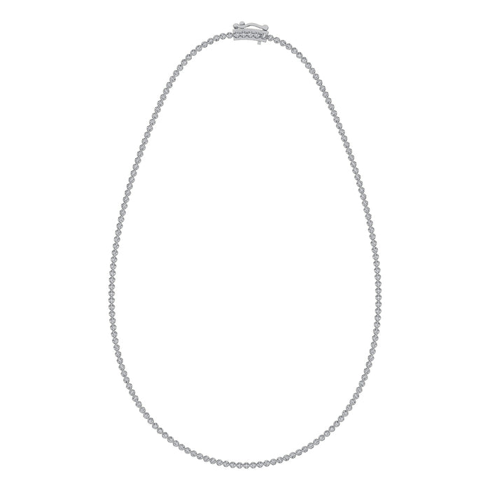 14K White Gold 4 1/6 Ct.Tw. Diamond Fashion Necklace (13 inches + 3 inches extender chain)