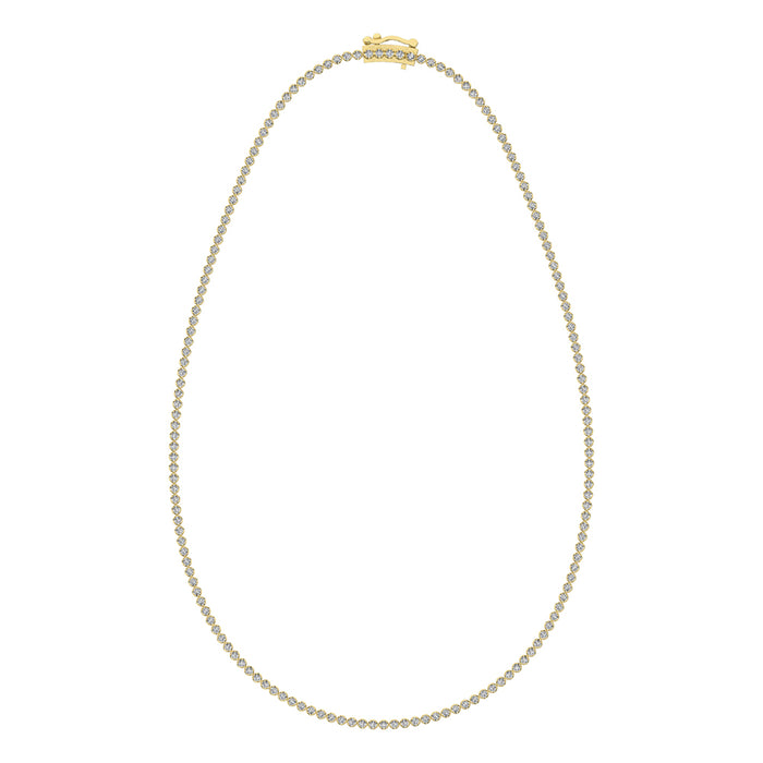 10K Yellow Gold 3 1/3 Ct.Tw. Diamond Fashion Necklace (13 inches + 3 inches extender chain)