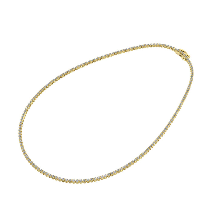 10K Yellow Gold 3 1/3 Ct.Tw. Diamond Fashion Necklace (13 inches + 3 inches extender chain)