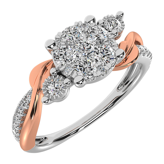 10K Two Tone 1/2 Ct.Tw. Promise Ring