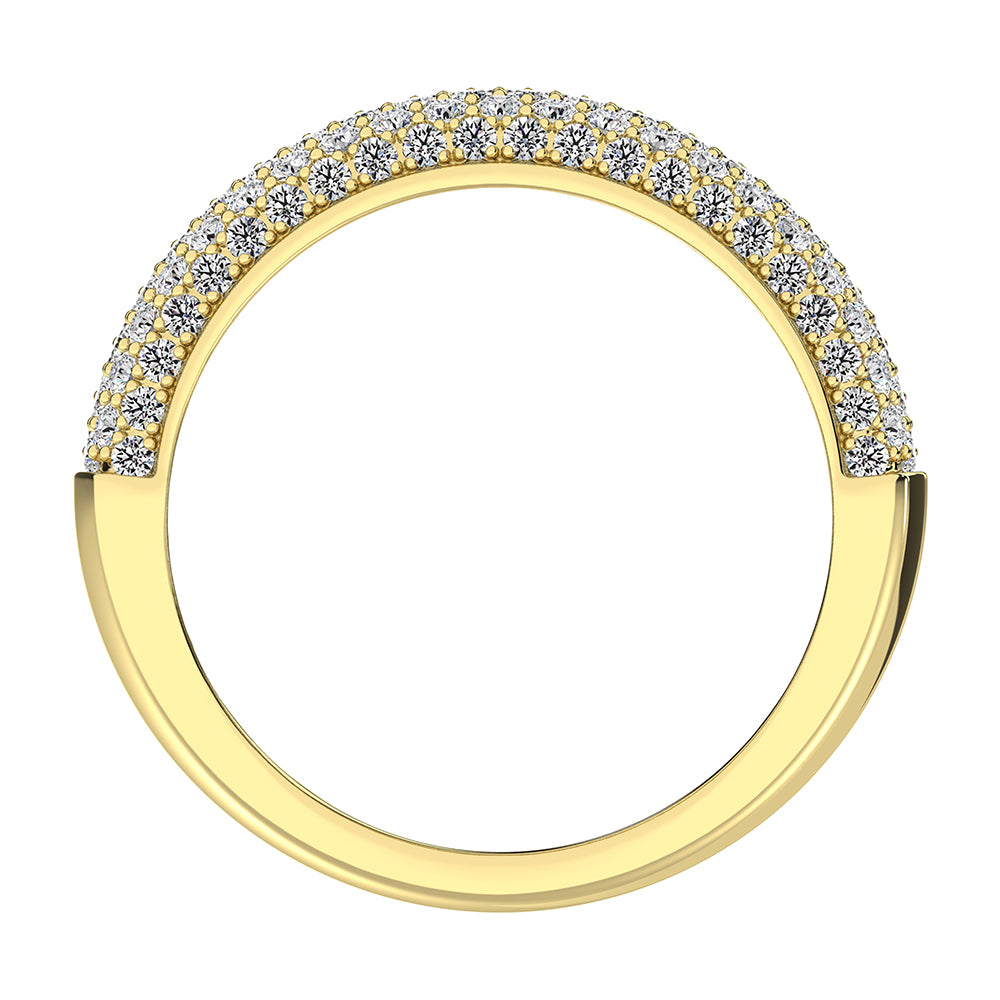 14K Yellow Gold 3/4 Ct.Tw. Diamond Pave Set Fashion Band