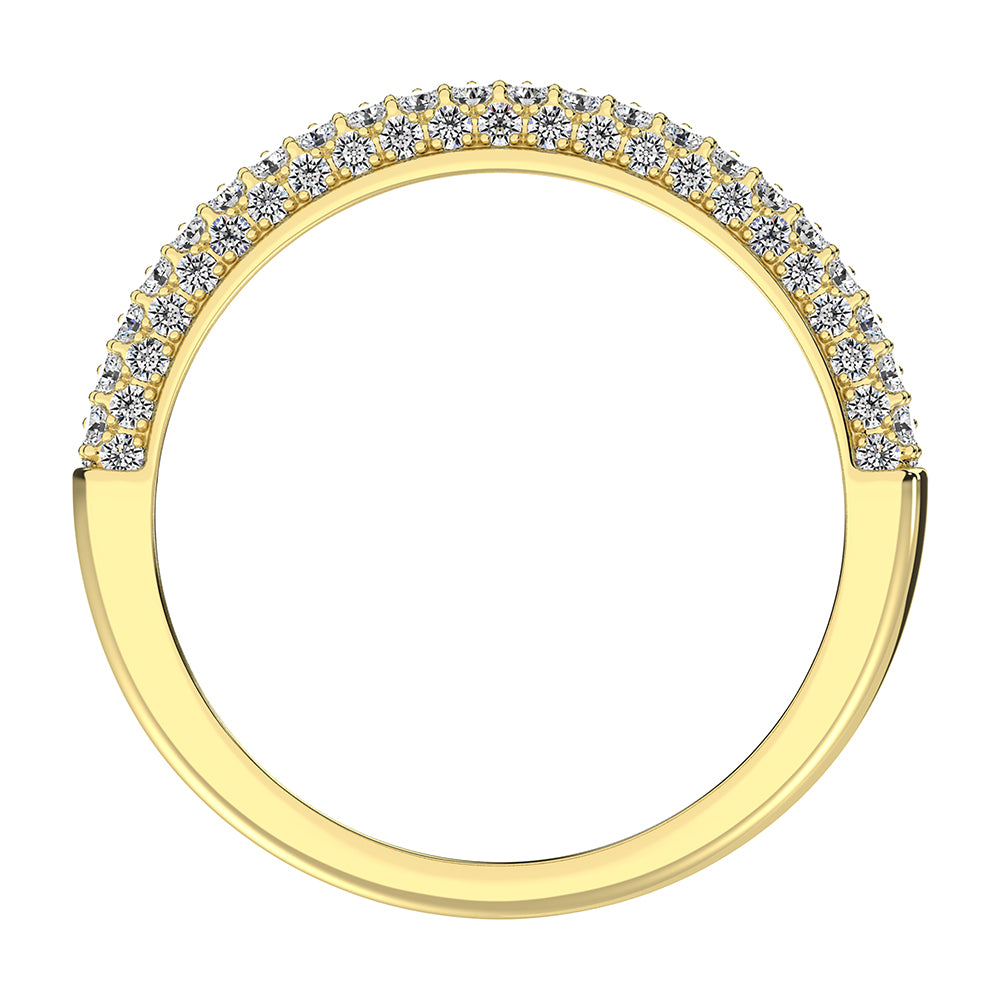14K Yellow Gold 1/2 Ct.Tw. Diamond Pave Set Fashion Band