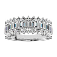 Thumbnail for 14K White Gold 1 1/2 Ct.Tw. Diamond Round and Baguette Set Fashion Band