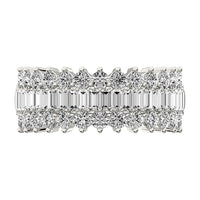Thumbnail for 14K White Gold 1 1/2 Ct.Tw. Diamond Round and Baguette Set Fashion Band
