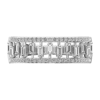 Thumbnail for 14K White Gold 1/3 Ct.Tw. Diamond Round and Baguette Set Fashion Band