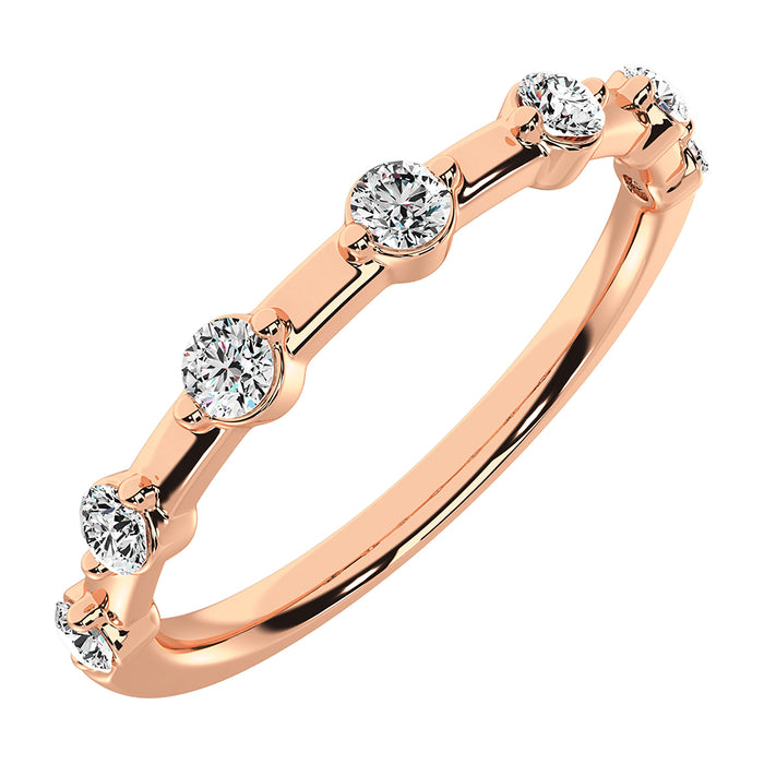 14K Rose Gold 1/5 Ct.Tw. Diamond Stack Bands