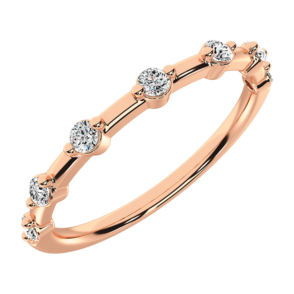 14K Rose Gold 1/10 Ct.Tw. Diamond Stack Bands