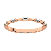 Thumbnail for 14K Rose Gold 1/10 Ct.Tw. Diamond Baguette Stack Bands