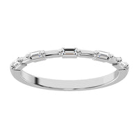 Thumbnail for 14K White Gold 1/10 Ct.Tw. Diamond Baguette Stack Bands