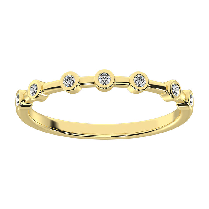14K Yellow Gold 1/10 Ct.Tw. Diamond Stack Bands